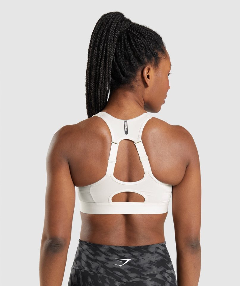 Women's Gymshark Speed Sports Bra White | NZ 0IDCGU